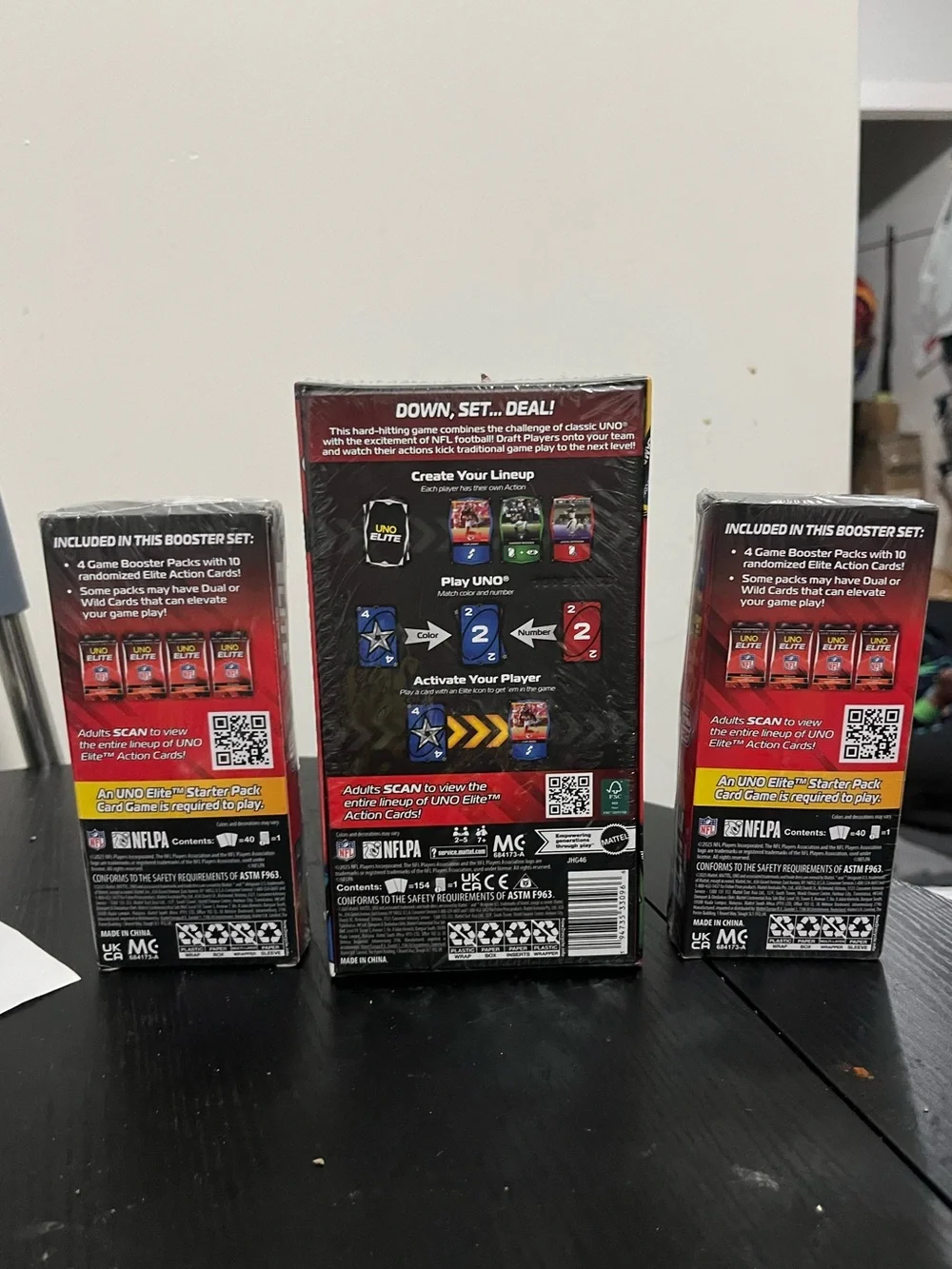 UNO Elite NFL Started Pack and Booster Bundle Set Lot New Sealed